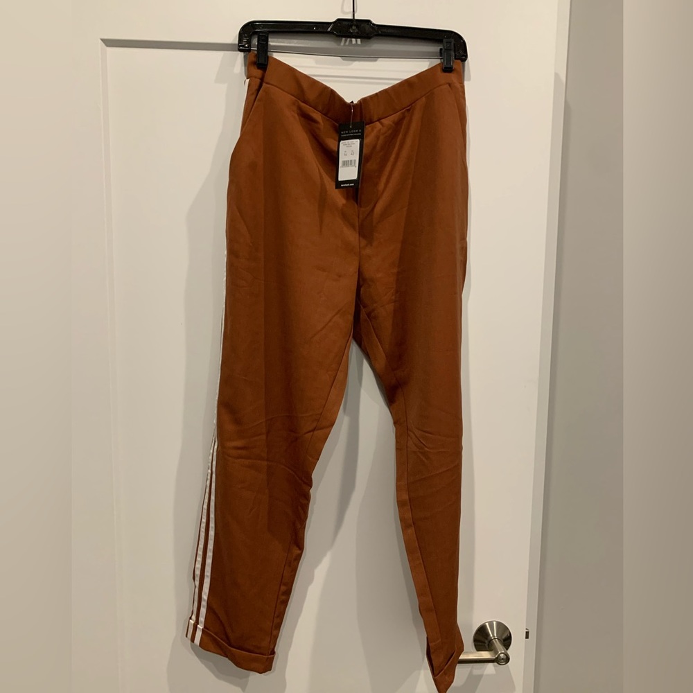 Rust trousers with sport stripe size us12